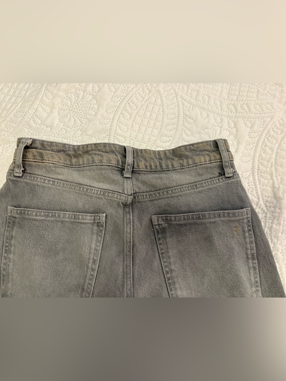 Anthropologie Pilcro High Rise Cuffed Wide Leg Jeans 29 Gray 90s Baggy Denim - Picture 8 of 11
